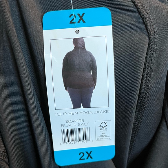 Jockey Tulip Hem yoga Black Full-Zip Jacket - Size 3X - Picture 8 of 8